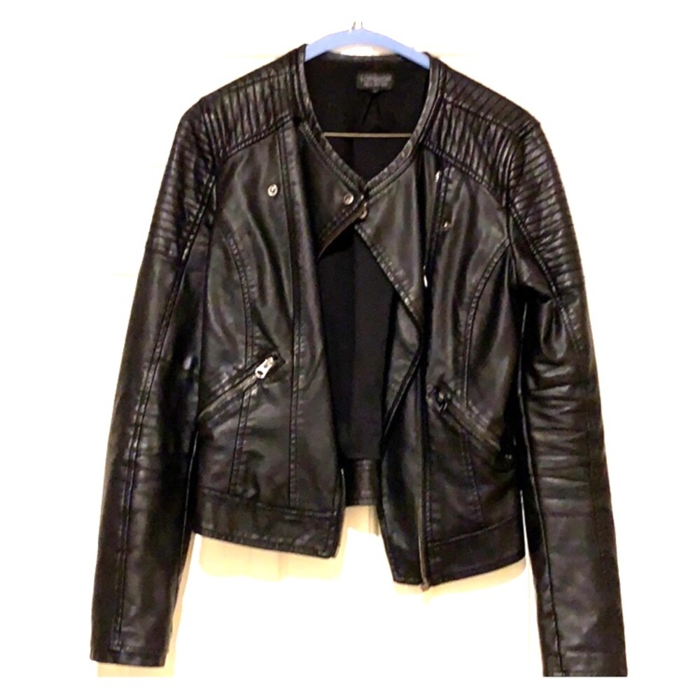Topshop black leather jacket
